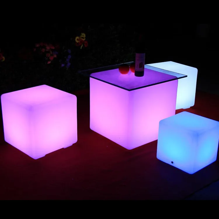 
LED Lounge Tisch remote control wireless rechargeable battery mood light rgb led cube 