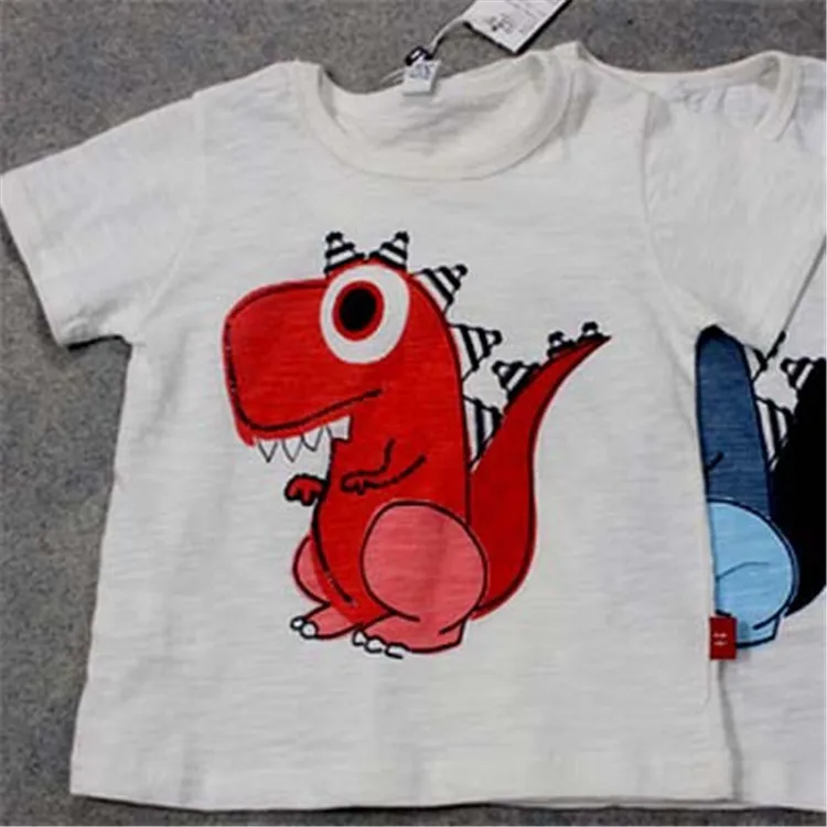 Wholesale summer baby boy tops cheap Dinosaurs printing short sleeve child boy tshirt
