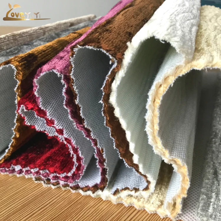 China knitting silk velvet manufacture 100% polyester Velvet fabric for furniture with wave design emboss