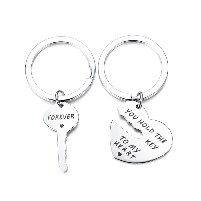 Customized Metal Couple Lovers Pendant Key Chain