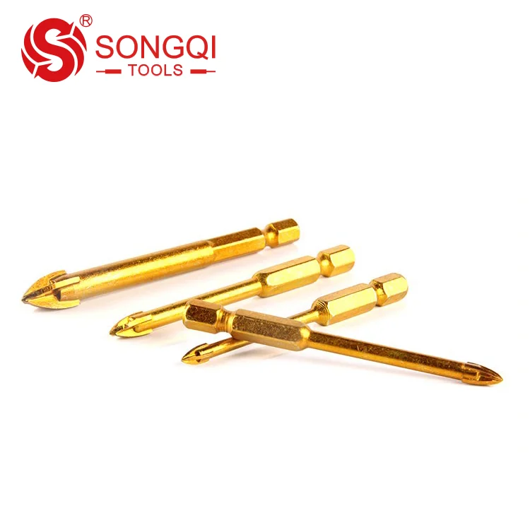 Cross Head Hex Shank Tile Drill Bit for Tile Glass Brick Wall