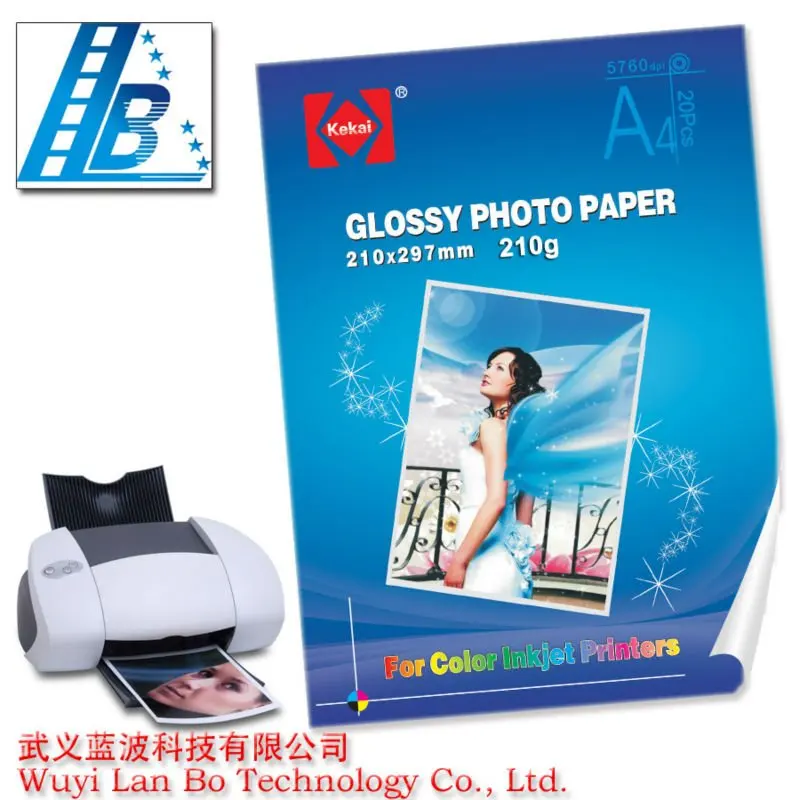 A4 ( 210 x 297mm ) 210 GSM Glossy photo paper