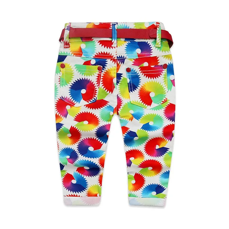 
Retail Autumn Children Girls Straight Pants Birds Diamond Print 