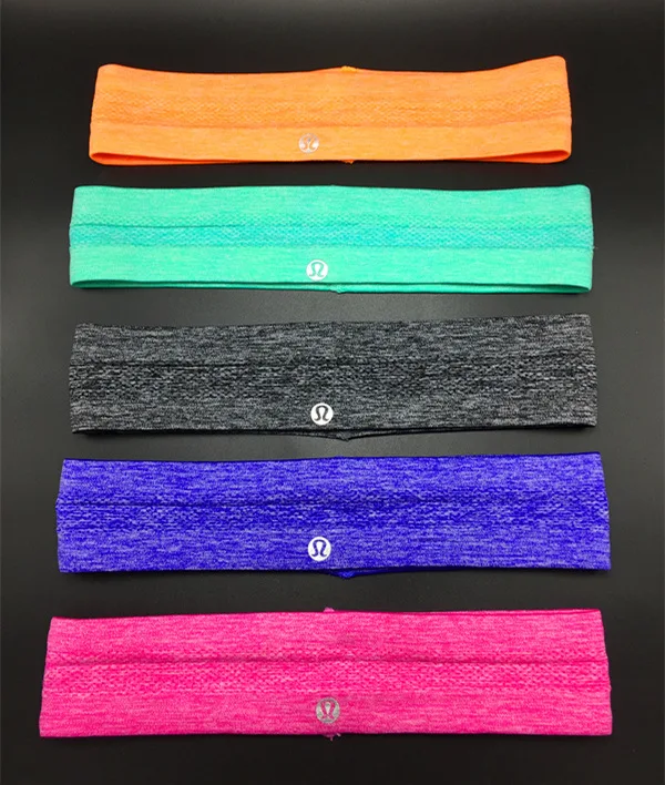 Бесшовные вязаные повязки на голову с противоскользящим силиконовым логотипом для бега/йоги, повязка на голову, Спортивная Повязка