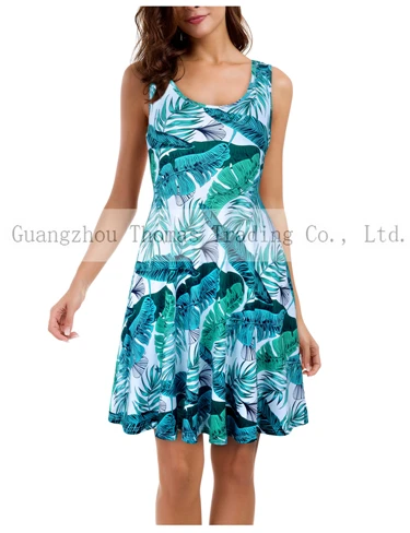 New Arrivals Designs Summer Women Beach Floral Midi Tank Dress Floral Sundress