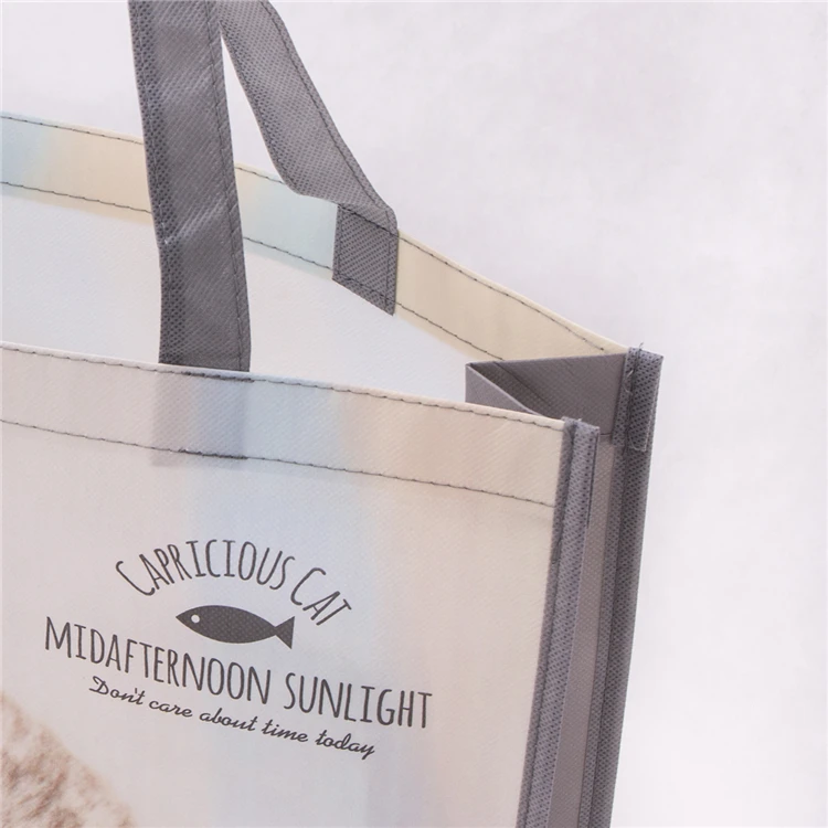 
Reusable carrefour shopping non woven laminated tote bag with custom printed logo 