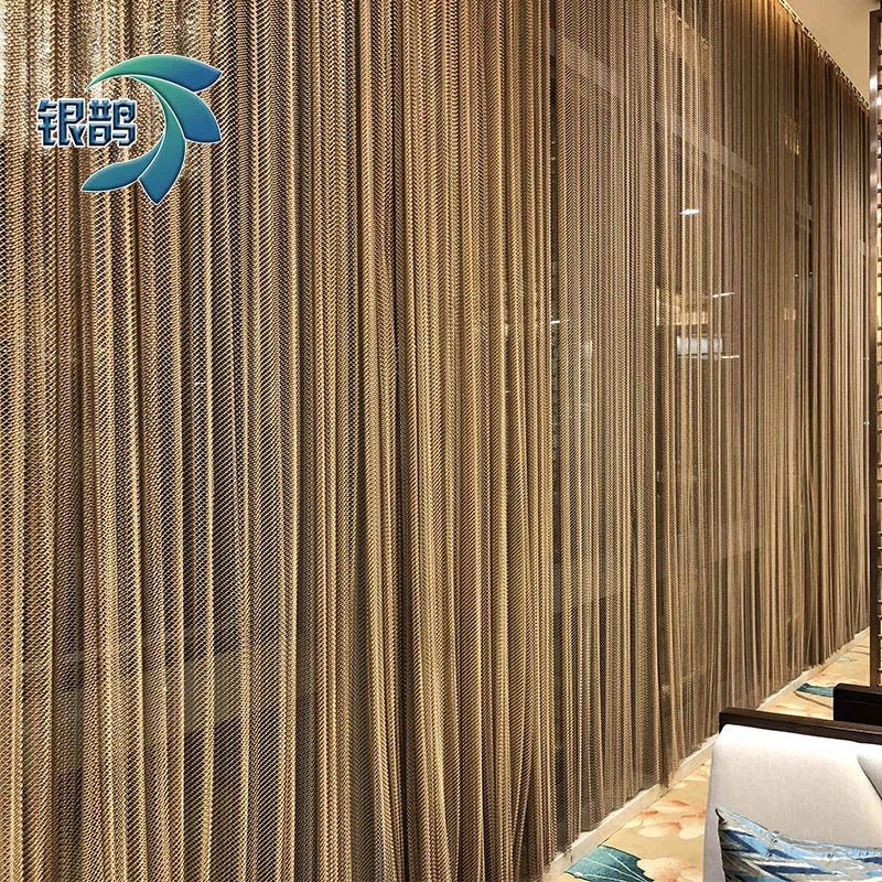 Popular metal coil drapery used for indoor decorative mesh curtain