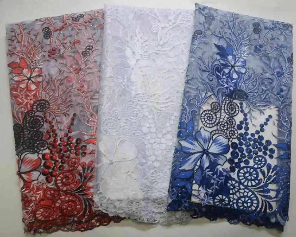 AG6179  High quality African Fabric Lace With Stones