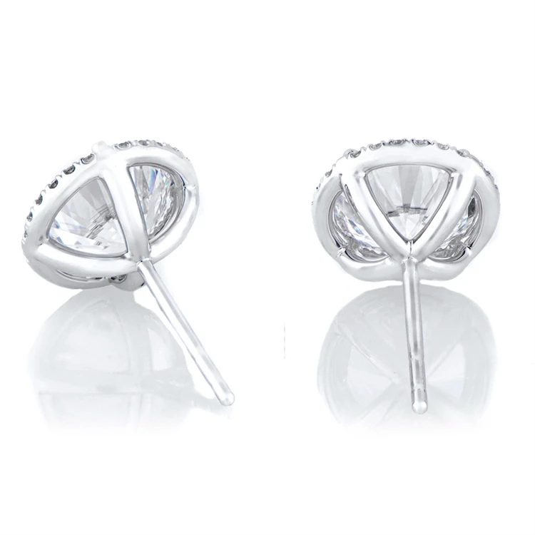 Diamond Stud Jewelry Earrings Custom Logo Mascot Charm Earrings Rings E065 925 Sterling Silver for Making Pearl Claw Setting