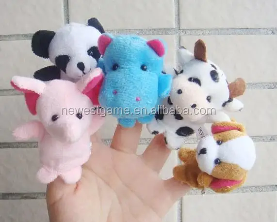 wholesale online Toys lovely soft finger puppets toys parent-child interaction cartoon animal plush 35 styles