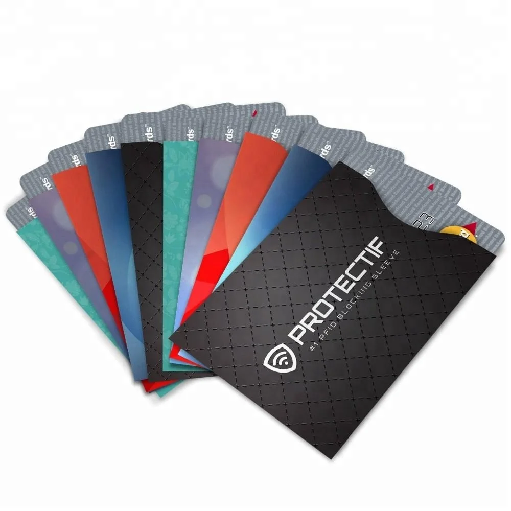 Coated paper credit card holders + passport blocking sleeves RFID blocking sleeves sets