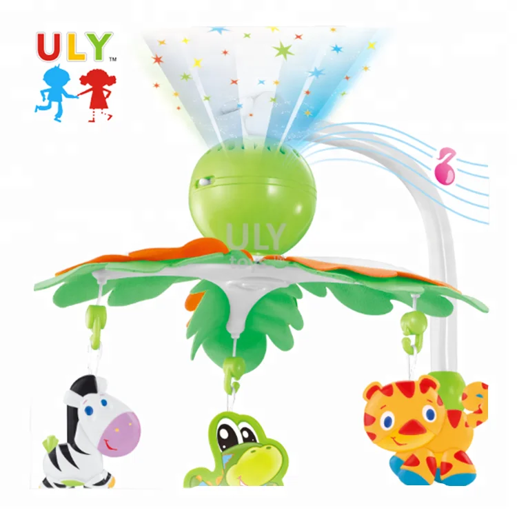 EN71 3 in 1 infant bed bell crib toys musical baby mobile
