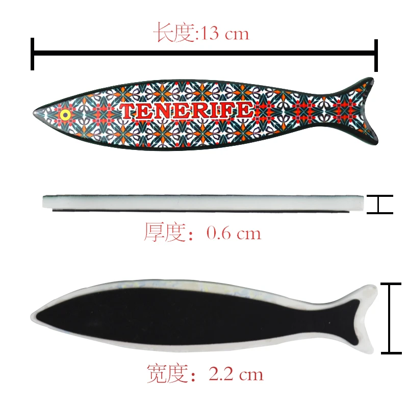 Custom Promotional advertising souvenir fridge magnet fish shape ceramic sublimation fridge magnet wholesale