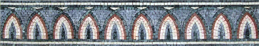 Braided Rope Pattern Abstract Design Art Marble Roman Border Mosaic Tile