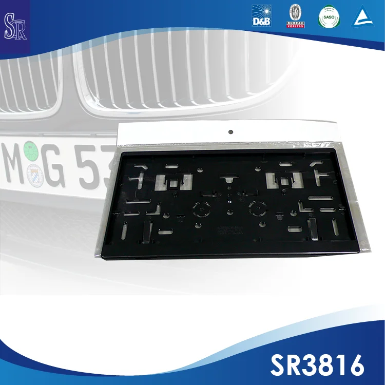 AUTO CARBON FIBER PLASTIC CHROME HOLDER BRACKET CAR LICENSE PLATE FRAMES