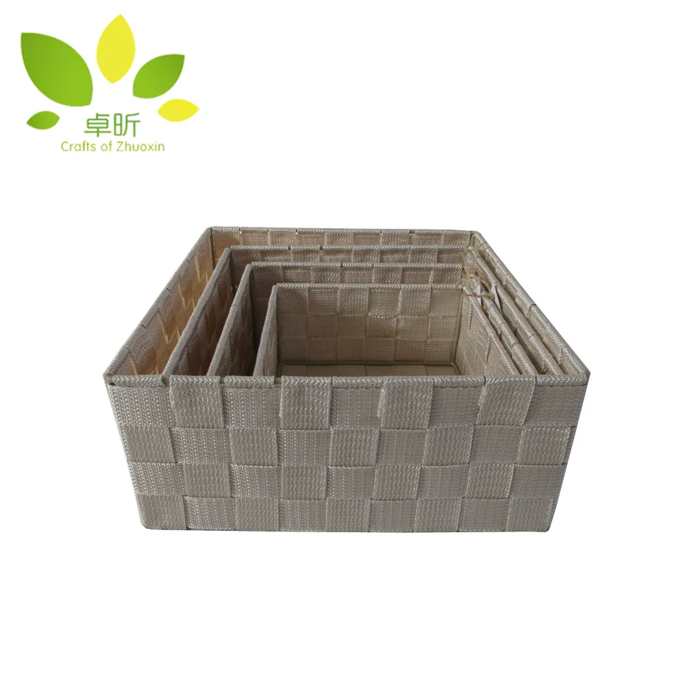 
wholesale pp braided basket with iron frame sundry storage directly factory supply 