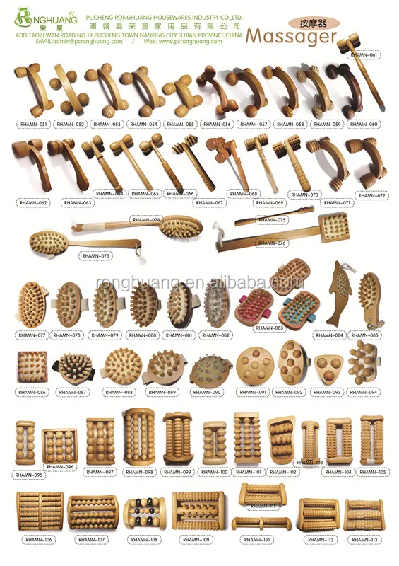 Wholesale Popular Hand Held Wooden Roller Massager