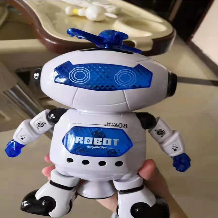 Dancing robot with light and music,  cute lovely robot christmas festival gift  toys  popular for kids 360 degree