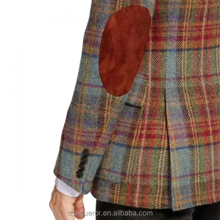 Bespoke Fashionable Latest Suit Design Elbow Patch Mens Fancy Suit Blazer