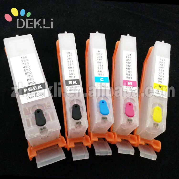 5 Color Refillable ink Cartridge for Canon 780 781 Reset CISS cartridge with chip