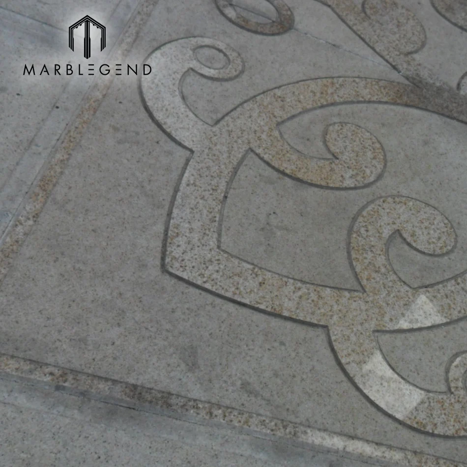 
hot sale chic 3d flower pattern Sandblasting granite flooring design 