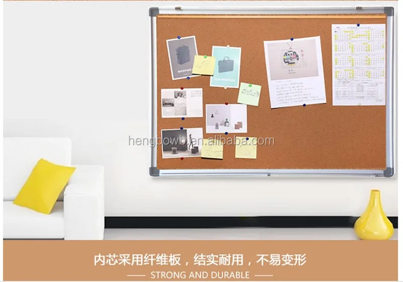 HB-B3 wall mounted aluminum frame cork notice board for home message