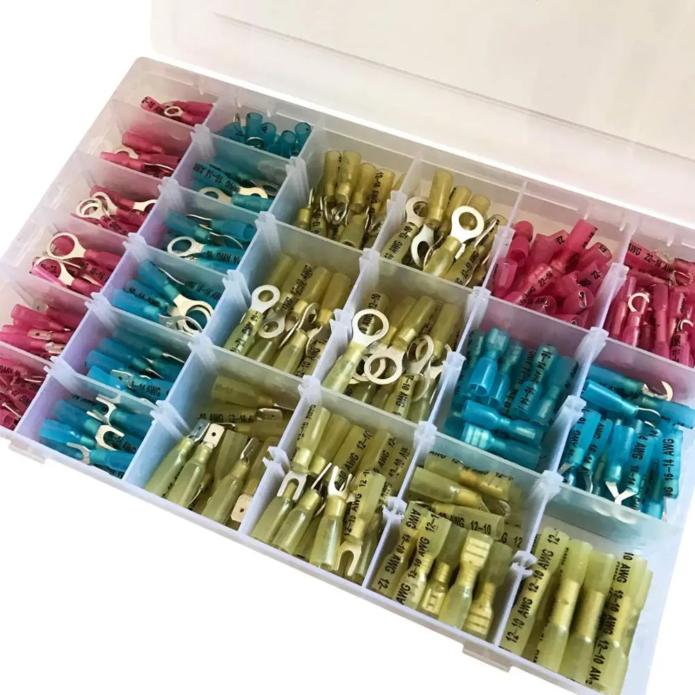 
270 PCS, Heat Shrink Connectors, Marine Automotive Electrical Insulated, Crimp Wire Terminal 