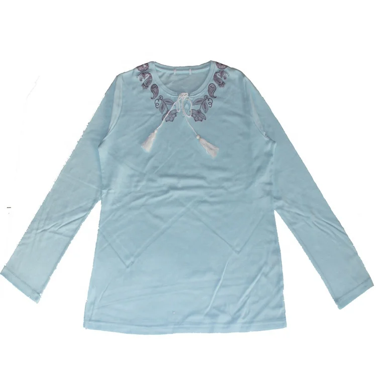 Printed O-neck cotton turkish pyjamas for ladies