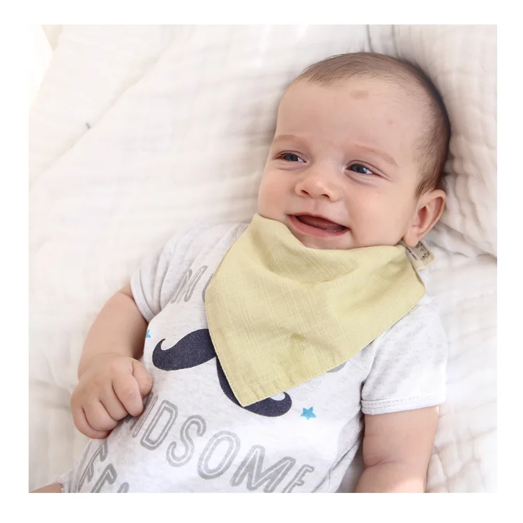 
100% Cotton Muslin Reversible and Super Absorbent Drool Bibs 4-Pack 