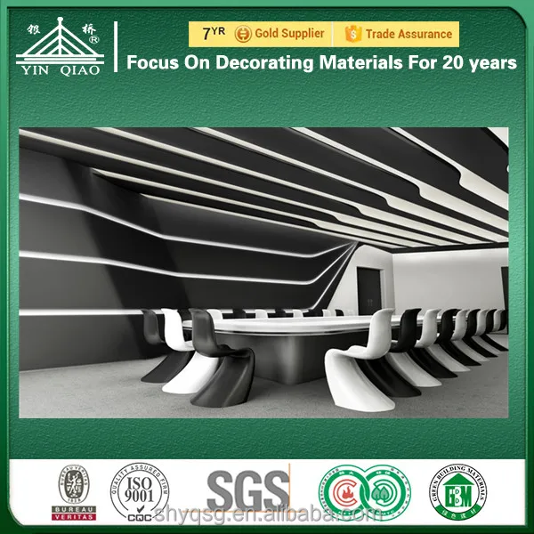 Fireproof GRG Glassfiber Reinforced Gypsum Curved Acoustic Ceiling Panel