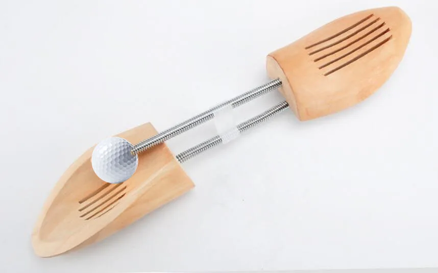 wood material golf shoe tree with golf ball shoe dryer