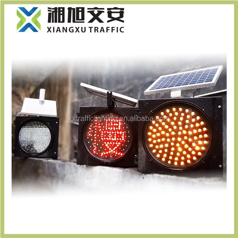 Cross road solar led power flashing amber light
