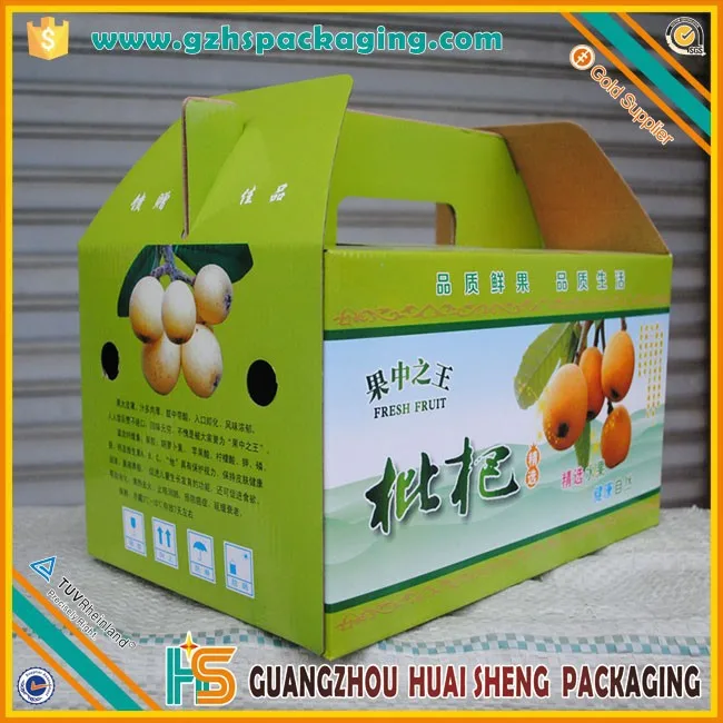 Гофрированного свежие фрукты / овощи коробки для упаковки с логотипом