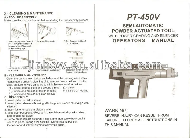 High quality good price Power Actuated Tool nail gun PT450