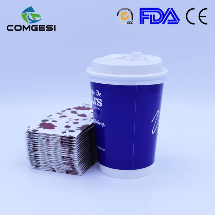 bio coffee insulated coffee Disposable custom logo kraft paper carton Hollow double layer takeaway paper coffee cup