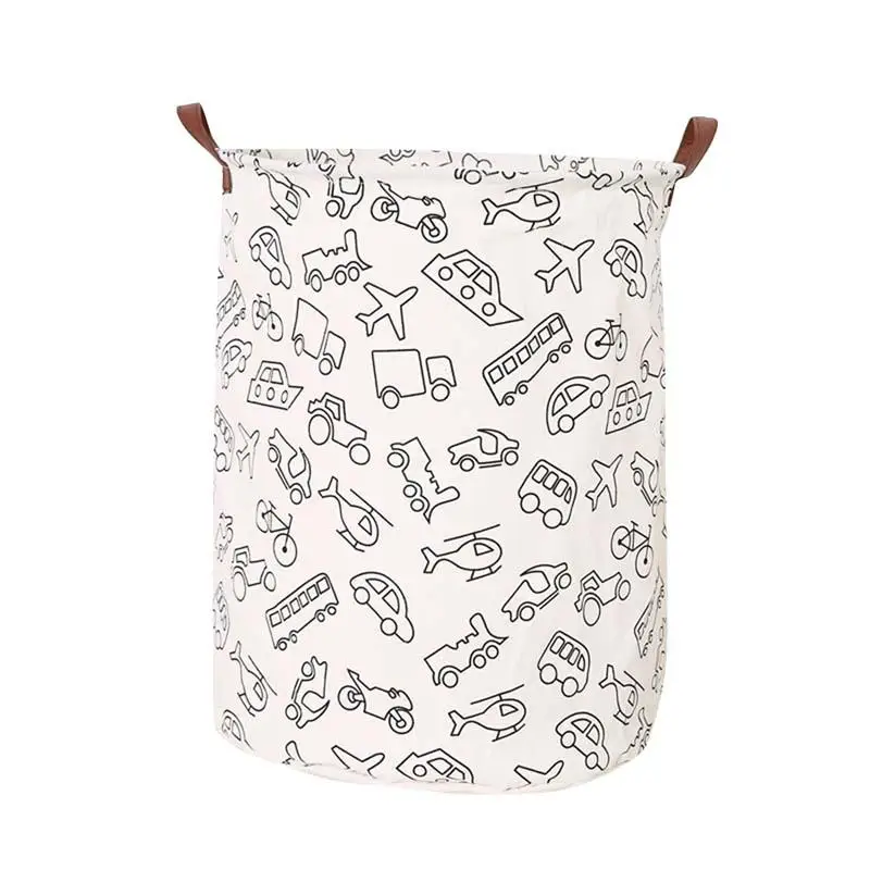 printing fabric cloth folding hemp laundry basket faux leather hemp rope basket cotton rope storage basket design wholesale