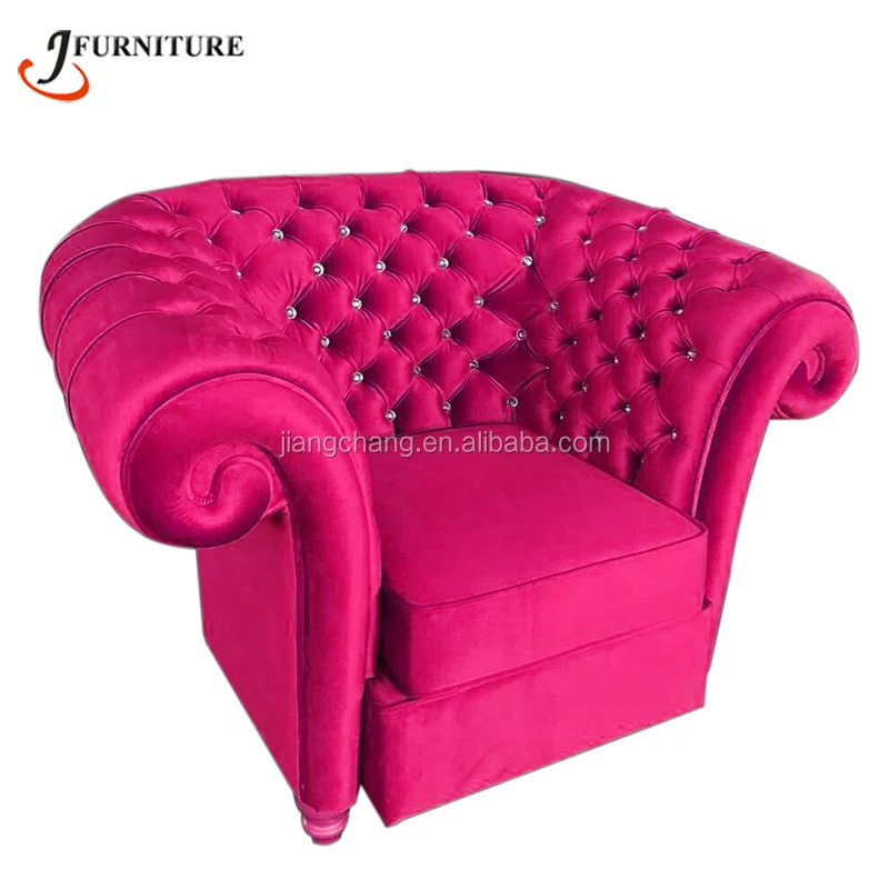 Living Room Chair And Hot Pink Single Sofa