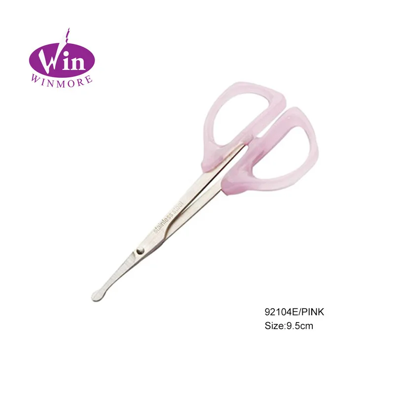 makeup manicure cuticle eyebrow scissors with colour plastic handle