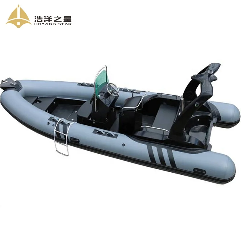 2023 New Model 5.8M  Patrol Rigid RIB Hypalon Fiberglass Inflatable Boat With Outboard Motor