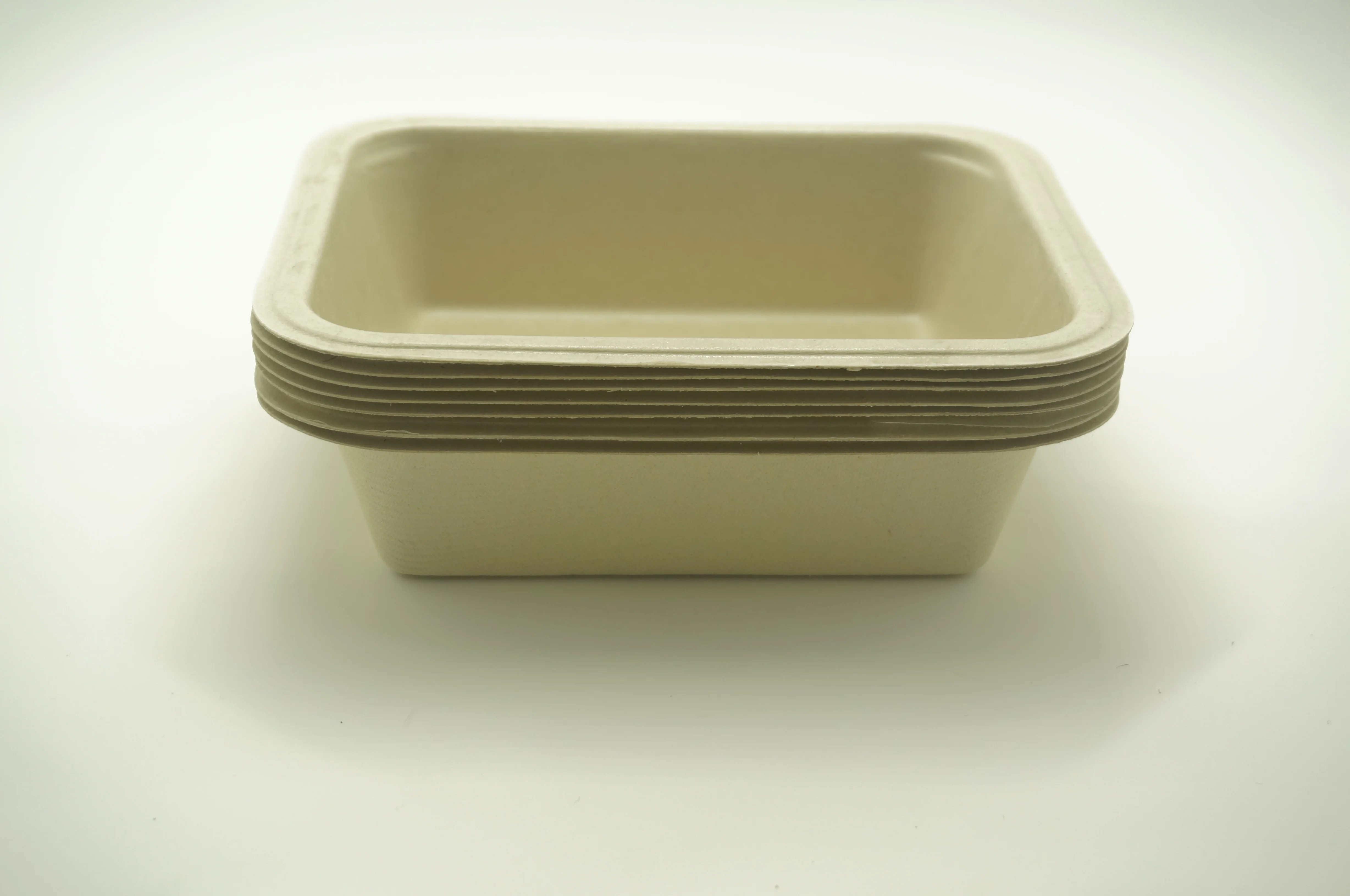 Ecofriendly PLA/PBAT filmed pulp tray for India curry /soup /water/Juicy food