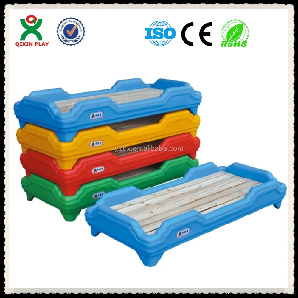Kindergarten used child care beds classroom furniture for kindergarten plastic stackable children bed