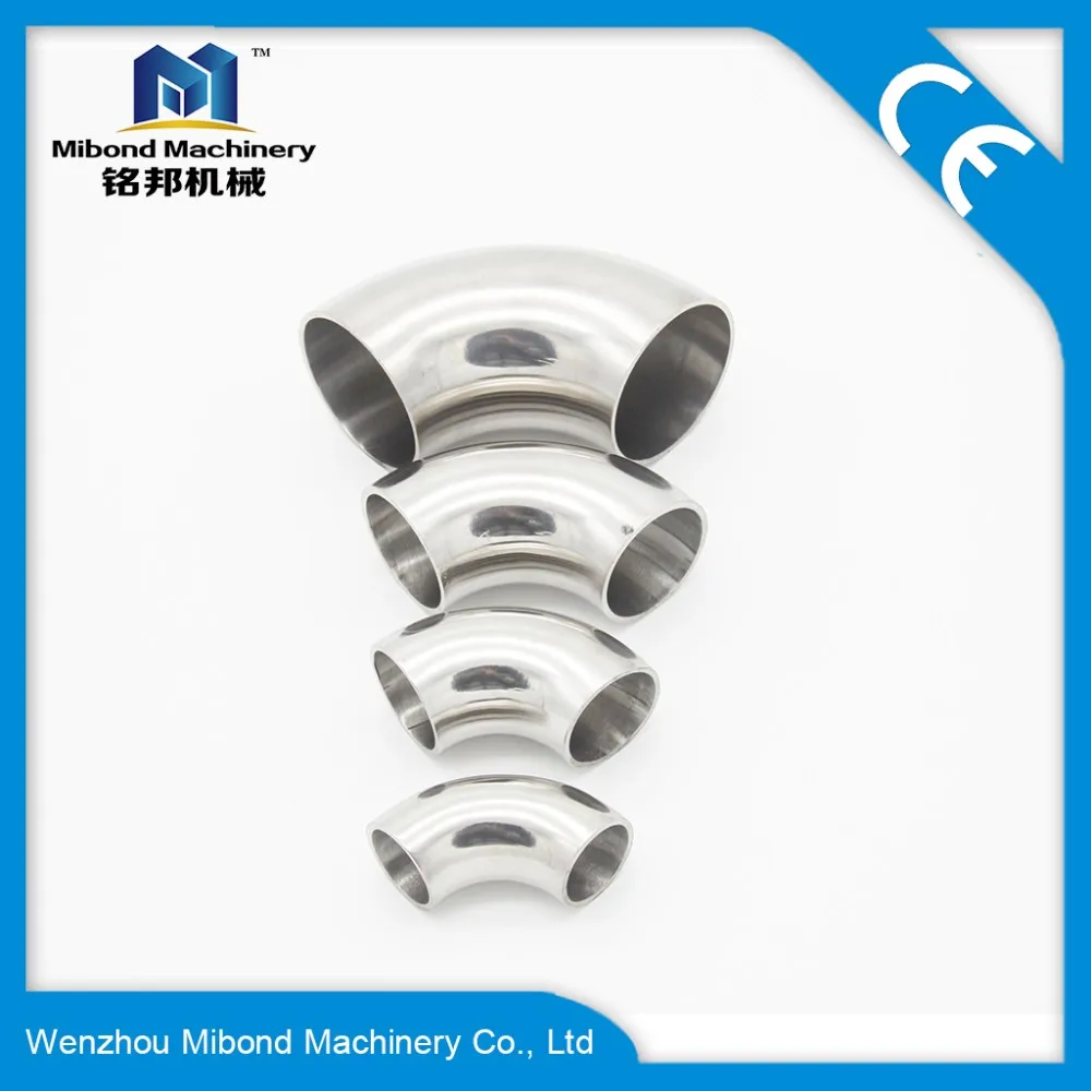 4 inch 3A/SMS/ISO/DIN Sanitary welded Elbow 90Degree Fitting SS 304/Male female Union type Elbow(Control Pneumatic Valve)