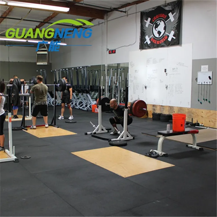 Shock absorbing floor mats crossfit gym rubber flooring