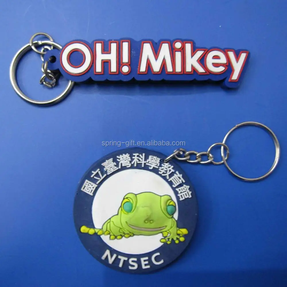 Custom 3d Soft Pvc Keychain Key Chain Silicone Key ring Cartoon Rubber Print Emblem Metal OEM Customized  promotional keyring