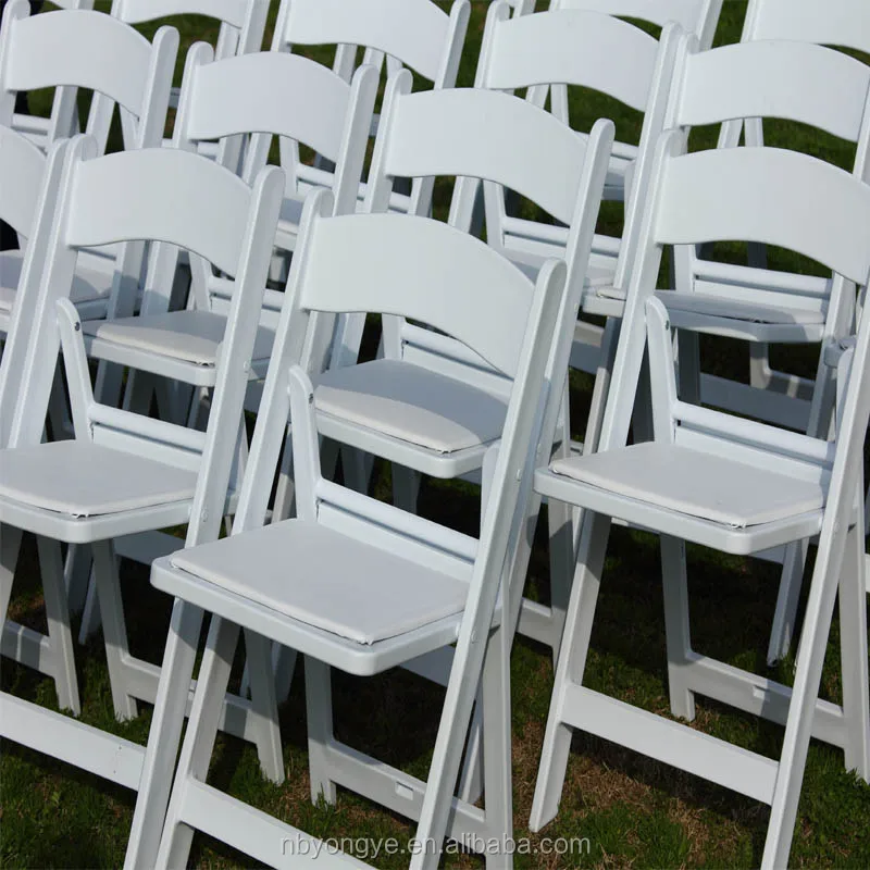 White resin folding chairs