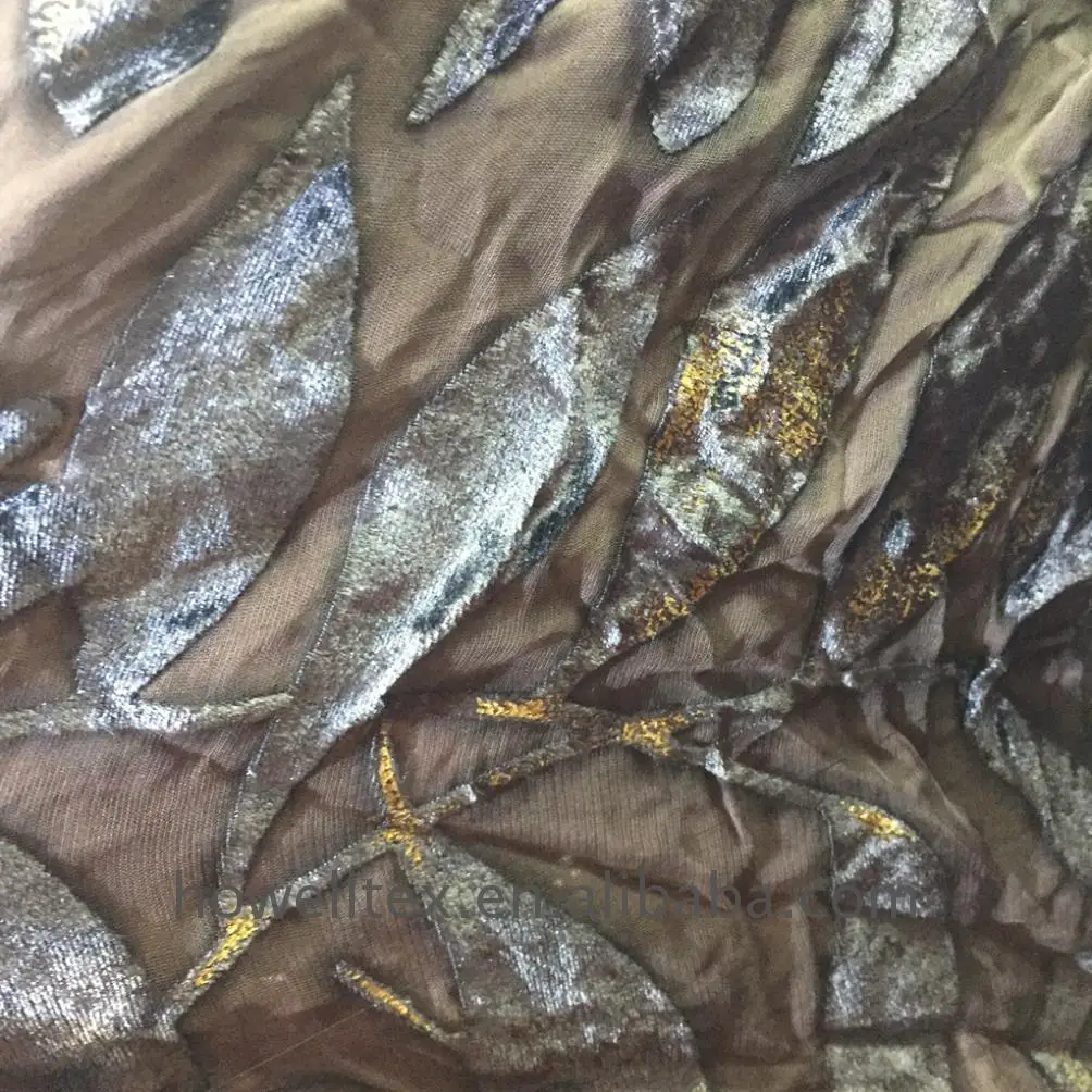IN STOCK Habotai  Silk Velvet Burn Out silk viscose velvet fabric fabrics price hot sale