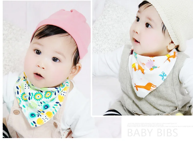 Soft cotton bandanna drool dribbler neck bib newborn baby boy girl teething bib neckerchief cheap baby gift triangle bib