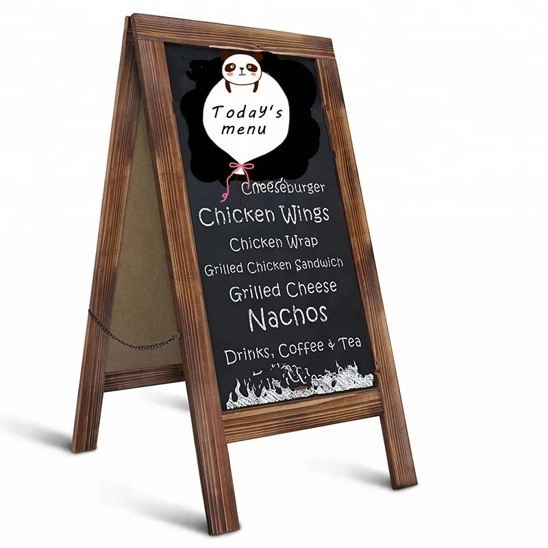 Rustic Pine Wood Frame Magnetic A Frame Chalkboard Sidewalk Blackboard Sign