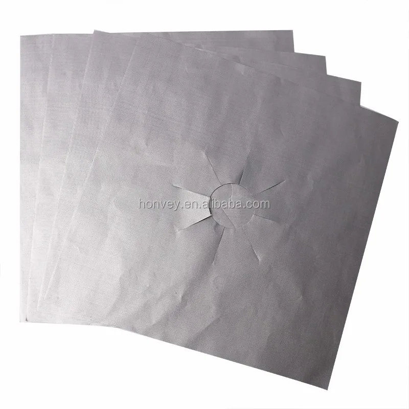 
4Pcs/1Pack Reusable Foil Gas Hob Range Stovetop Burner Protector Liner Cover For Cleaning Kitchen Tools 