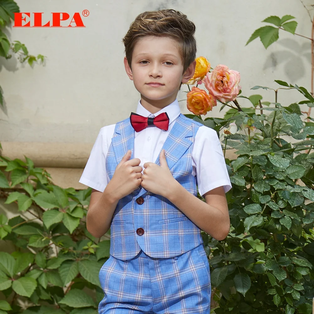 
Elpa casual boys party dress clothing short sleeve vest and pants suits set for summer 